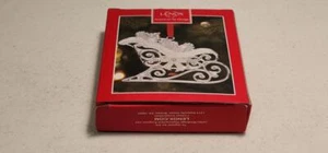 Lenox Christmas Ornament Sparkle & Scroll Sleigh FROSTED CLEAR #875845 - Picture 1 of 5