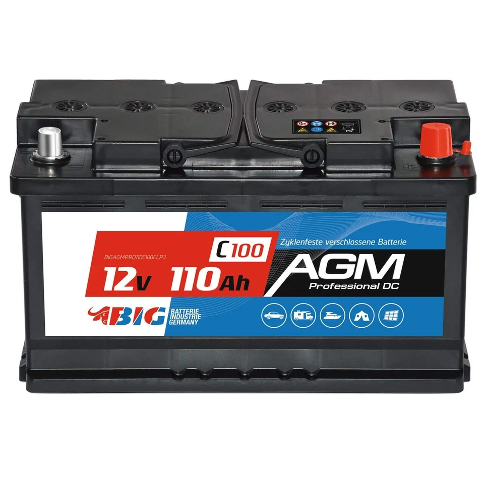 BIG Professional AGM 12V 110Ah Solarbatterie - BIGAGM110-100