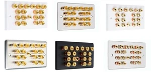 Audio Speaker AV 9.1 Wall Face Plate 18 Terminal Binding Posts + 1 RCA - Picture 1 of 18