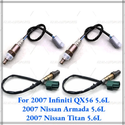 Sensor de oxígeno O2 aguas arriba+aguas abajo para Nissan Titan Infiniti QX56 2007 5,6 L 4 piezas Foto 1 de 4