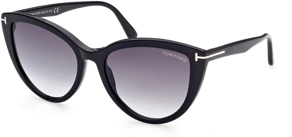 Lentes de fumaça Tom Ford FT0915 01B ISABELLA-02 preto brilhante/gradiente 56 mm novas com etiquetas - Imagem 1 de 1