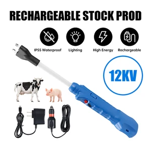 Cattle Prodder Stock Prod 12000V Rechargeable 45cm Electric Shock Livestock Farm - Picture 1 of 9