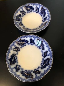 2 Johnson Brothers Normandy 7.75" X 1.5" Flow Blue Coupe Soup Bowl - Picture 1 of 4