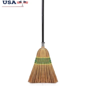 Heavy-Duty Corn Broom Indoor Outdoor Floor Cleaning Tool Dust Leaves Rubbish New - Picture 1 of 7