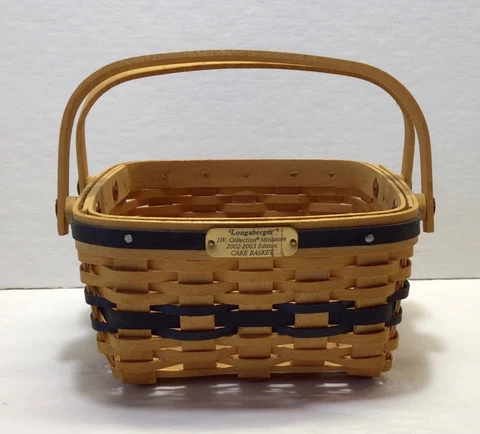 Longaberger JW Miniature Cake Basket 2002-2003 Cover