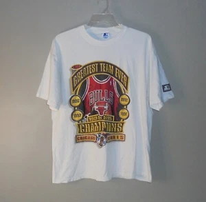 Vintage 1996 Chicago Bulls Greatest Team Ever Starter Shirt Adult Large 1990s - Bild 1 von 11