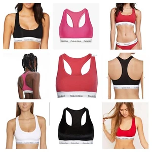 Calvin Klein Womens modern cotton bralette sports bra no padding crop top Run UK - Picture 1 of 13