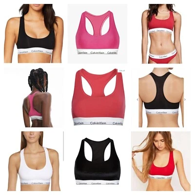 Calvin Klein Womens modern cotton bralette sports bra and briefs UK Seller - Image 1 of 4