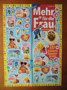 Gr Aufkleberbogen 111 SommerGrüße Urlaub Bär Flamingo Pinguin Lama v Zeitschrift - Bild 1 von 1