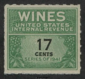 Wine Tax Stamp, RE186 mint, VF - Picture 1 of 1