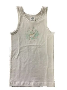Sanetta Girls Undershirt Deer White Size 104 | Girls Underwear | Tank Top - Picture 1 of 1