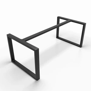 - Gambe per Tavolo Stile Industriale U Con Singola Barra Di Collegamento in Ferr - Foto 1 di 12