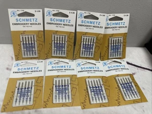 🔥8 Pack Bundle Lot SCHMETZ Sewing Machine Needles Embroidery 130/705 H-E New - Picture 1 of 5