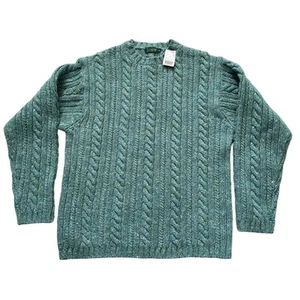 Suéter mediano tejido con cable de lana merino vintage J Crew para hombre de colección nuevo con etiquetas - Imagen 1 de 6