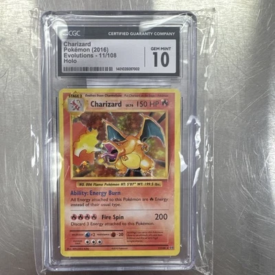 CGC 10 CHARIZARD HOLO 11/108 XY EVOLUTIONS 2016 POKEMON GEM MINT - Image 1 of 2