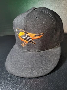Vintage Baltimore Orioles Hat Wool New Era 59/50 Fitted 7 1/2 Cap Black USA  - Picture 1 of 13