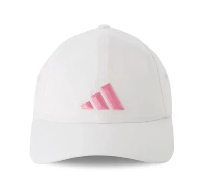 🇩🇪 Adidas Womens Influencer 3 Relaxed Strapback Cap White Bliss Pink Logo WoW - Image 1 of 3