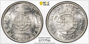 MOZAMBIQUE 1938 10 Esc. PCGS SP66 (PROVA) KM-Pr10 [Essai - Portugal/East Africa] - Picture 1 of 1