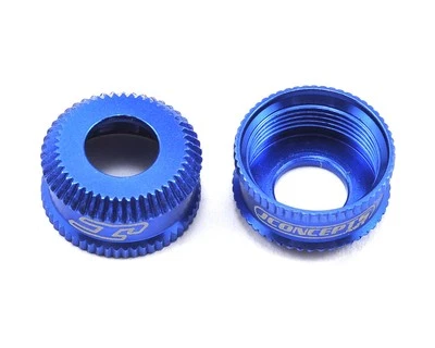 JConcepts Fin Aluminum VCS Shock Bottom Cap (Blue) (2) [JCO2492-1] - Image 1 of 2