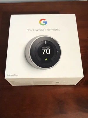 Google Nest 3rd Gen Smart Learning Thermostat - Stainless (T3007ES) - OPEN BOX - Image 1 of 4