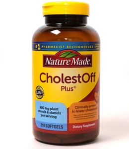 Nature Made CholestOff Plus 900 mg 210 Softgels Lower Cholesterol - Picture 1 of 2