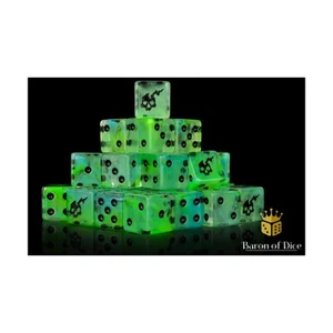 Baron of Dice Square Corner Wargaming Dice Square Ethereal Ghost Dice (25) New - Imagen 1 de 1
