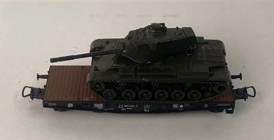 Roco Austria HO Heavy 4 Axle Flat Car With M47 Army Tank #4 - Image 1 of 4