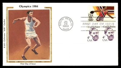 Mayfairstamps US FDC 1983 Olympic Games Disc Throw First Day Cover aau_51259 - Image 1 of 2