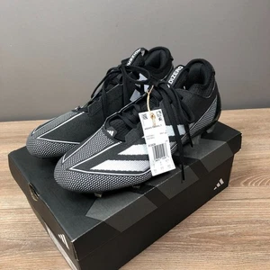 adidas Men’s Size 9.5 ADIZERO ELECTRIC.1 FOOTBALL CLEATS Black/White IF2426 NEW - Picture 1 of 14