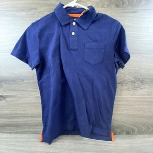 Crazy 8 Unisex Child Short Sleeve Solid Blue Button Polo Size M 7-8 - Picture 1 of 8