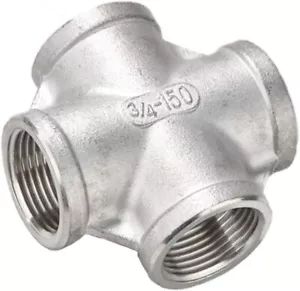 Raccordo raccordo per tubi in acciaio inox 3/4" femmina 4 vie in fusione incrociata - Foto 1 di 2