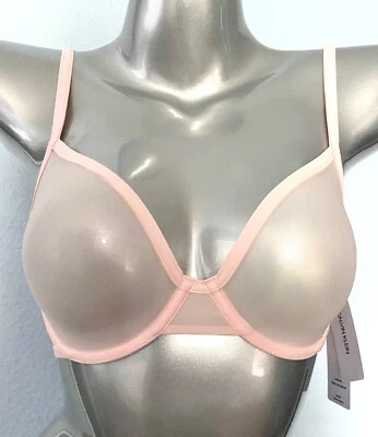 Calvin Klein Nwt Marquisette Sheer Unlined Pink Underwire Bra QF1680 - 680 - Image 1 of 4