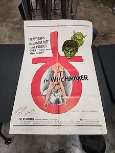 Original 1969 The Witchmaker Poster Signed By Alvy Moore And Anthony Eisley