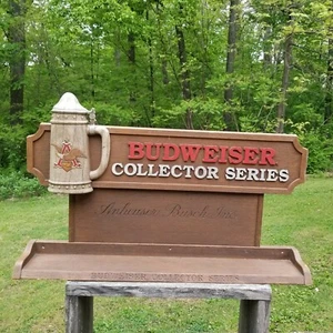 Vintage BUDWEISER Stein COLLECTOR SERIES Store Display Beer Sign 36” x 22" x 7" - Picture 1 of 11