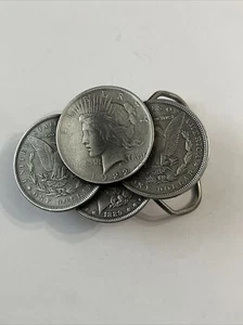 Coin Cluster Belt Buckle The Great American Buckle Company 1982 - Picture 1 of 6