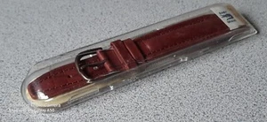 NOS HIRSCH BABY CROCO GRAIN 18mm OPEN END REDDISH BROWN WATCH BAND BRONZE BUCKLE - Picture 1 of 9
