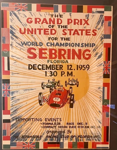 1959 Sebring US Grand Prix Formula One F1 Race Poster Cover