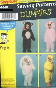 Patrón Simplicidad Costura Niña Niño Disfraz Dummies Oso, Conejos, Pato Talla 1⁄2-4 - Imagen 1 de 1