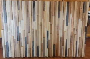 Abstract Modern Mixed Wood Textured Wall Art Large 36 X 24 Inch - Artist Signed - Picture 1 of 8