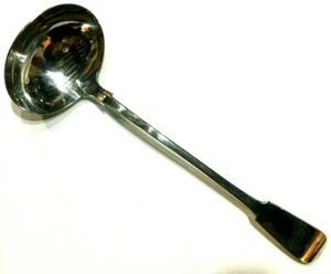 EP Silver Plated Large Soup Ladle Spoon 335 mm Long Initialled "MJU" 224.9g - Picture 1 of 6