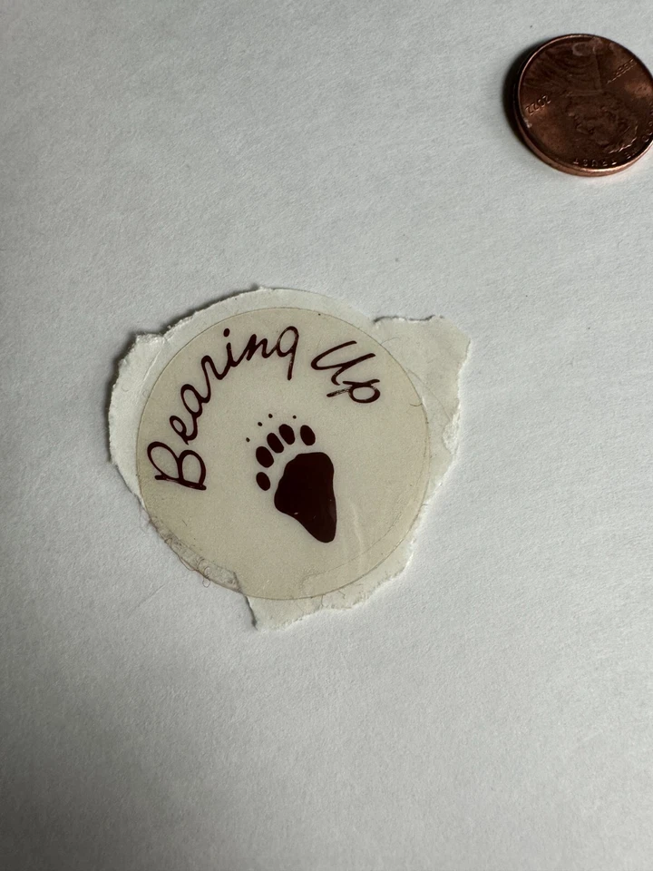 Tira de pegatinas vintage de álbumes de recortes con estampado de pie de oso de los años 80 Foto 1 de 1