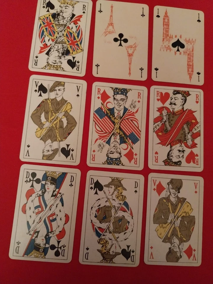 32 cartes à jouer ancien  Jeu de Belgique 1920 sans joker - Photo 1/1