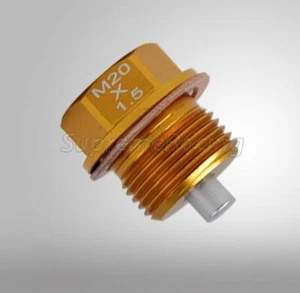 RDT Gold Magnetic Oil & Transmission Drain Plug Set w/Washer For Subaru M20X1.5 - Picture 1 of 1