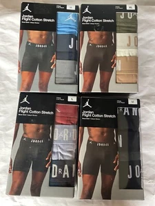 Nike Jordan Flight Cotton Stretch 3 Pack Boxer Briefs New Black Brown Blue Red - Picture 1 of 11