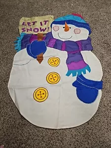 Bandera de patio muñeco de nieve vintage déjalo nevar igual en ambos lados 44 pulgadas de alto 28 pulgadas de ancho - Imagen 1 de 2