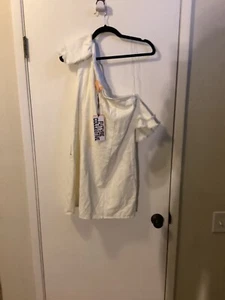 Women NWT "Future Collective cream color, 1 shoulder dress. Size 14. Reg $38.00 - Picture 1 of 2
