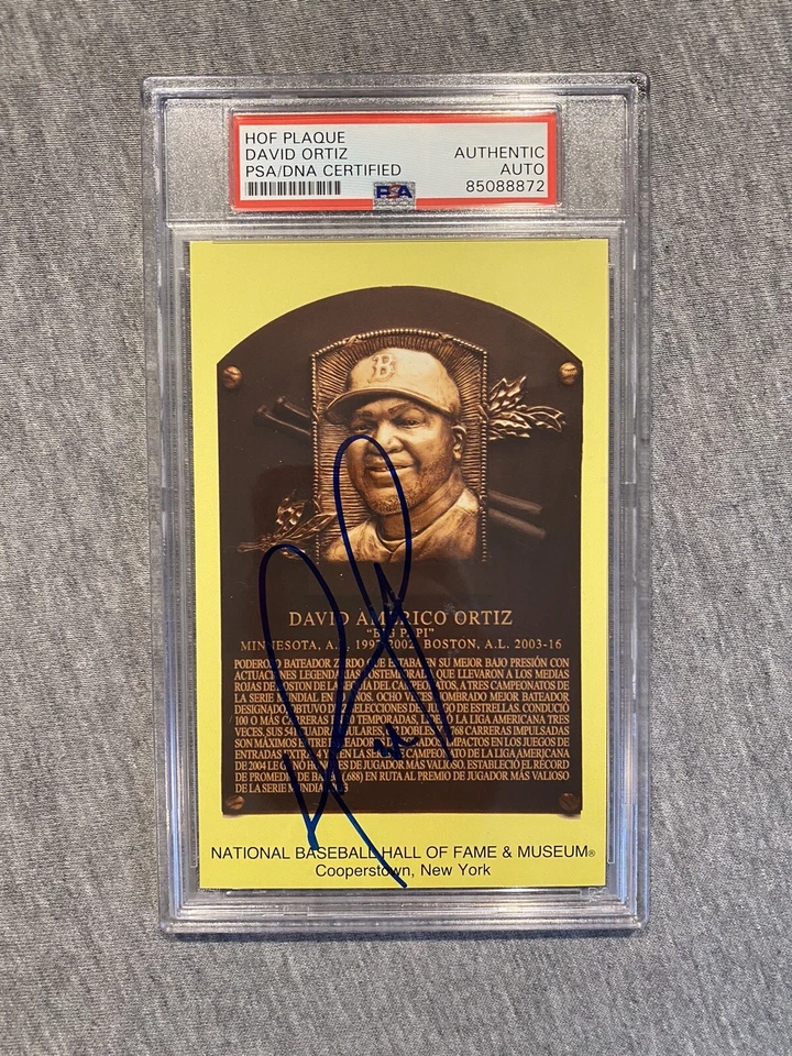 BOSTON RED SOX- DAVID ORTIZ AUTOGRAPH HALL OF FAME PLAQUE CARD PSA SLAB 872 - Image 1 of 1