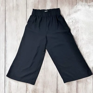 Pantalones al tobillo para mujer H&M negros de pierna ancha talla 10 fruncidos cintura elástica bolsillos de carrera - Imagen 1 de 7