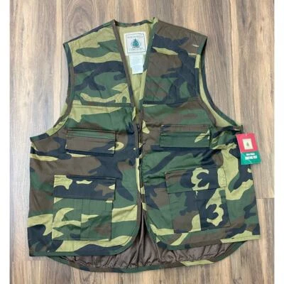 NEW VTG 90s Northwest Territory Deluxe Hunting quilted camo vest w/game bag, L - Image 1 of 4