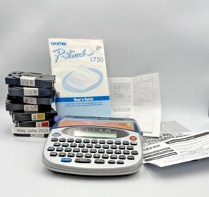 Brother P-Touch PT-1750 Label Thermal Printer Bundle -No AC Cord + 8 Cartridges - Picture 1 of 19